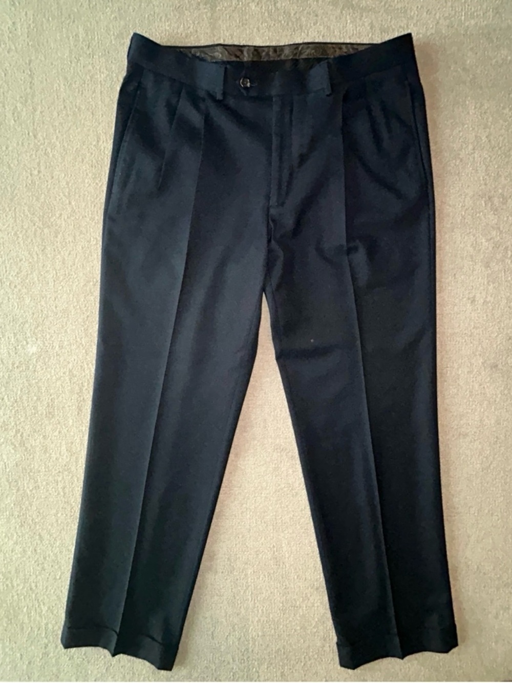 Lauren Ralph Lauren Dress Pants Men’s 34x30 Pleated Cuffed Navy Pants - Picture 2 of 9